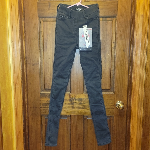 Bull-it Skinny Leg Jeggings Motorcycle Riding Jeans Padded Black Size 2 US - Picture 6 of 16